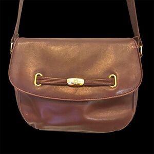 Etienne Aigner Oxblood Leather Crossbody Bag